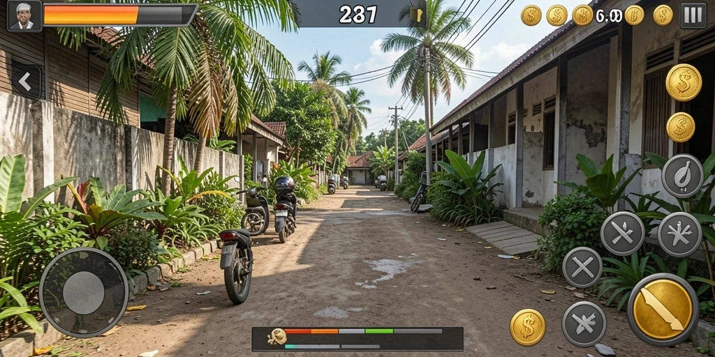 Screenshot menunjukkan karakter utama dalam aksi.